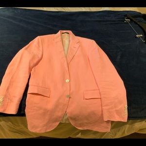 Pink Linen Blazer (40R) - Polo by Ralph Lauren
